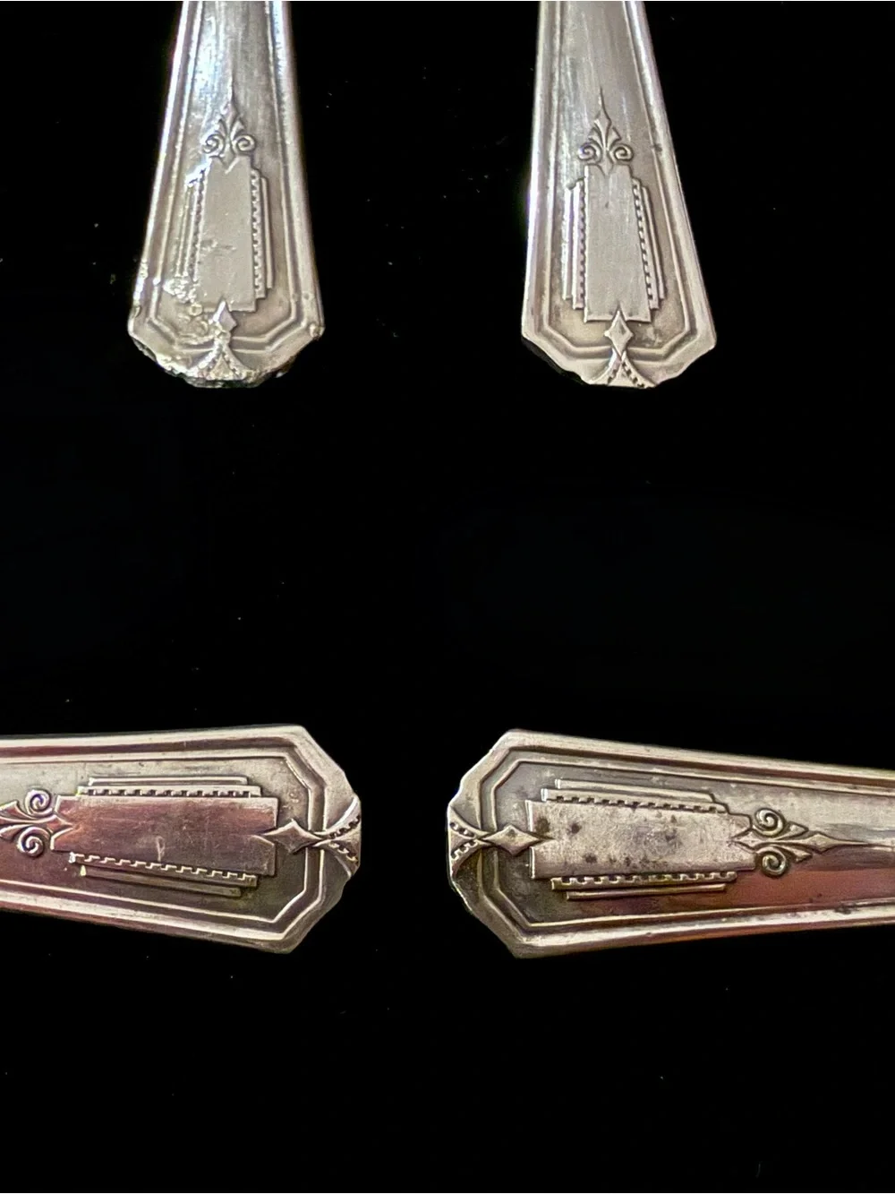 1935 Shelton Silver-plate Salad Fork and Knife set designed by Wm. A. Rogers